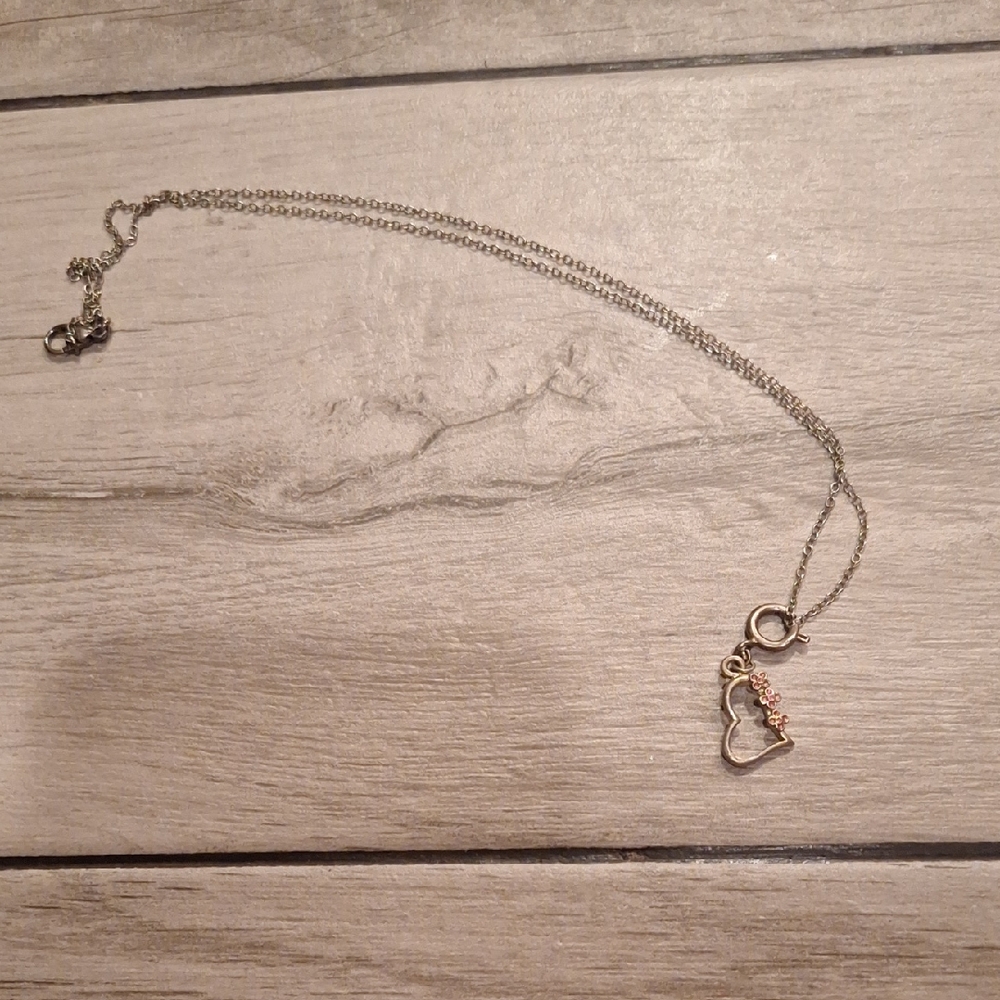 🦔Silver Flower Heart Pendant 90s Y2k Necklace💘